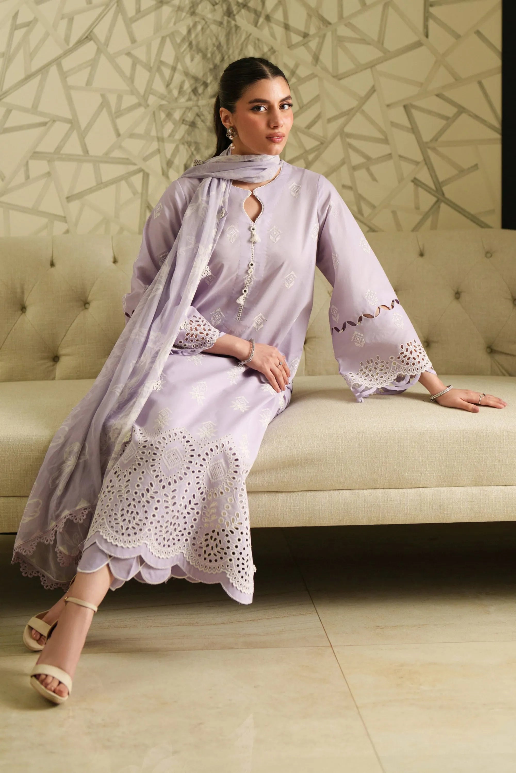 Amethyst Lilac - Luxury Lawn Suit