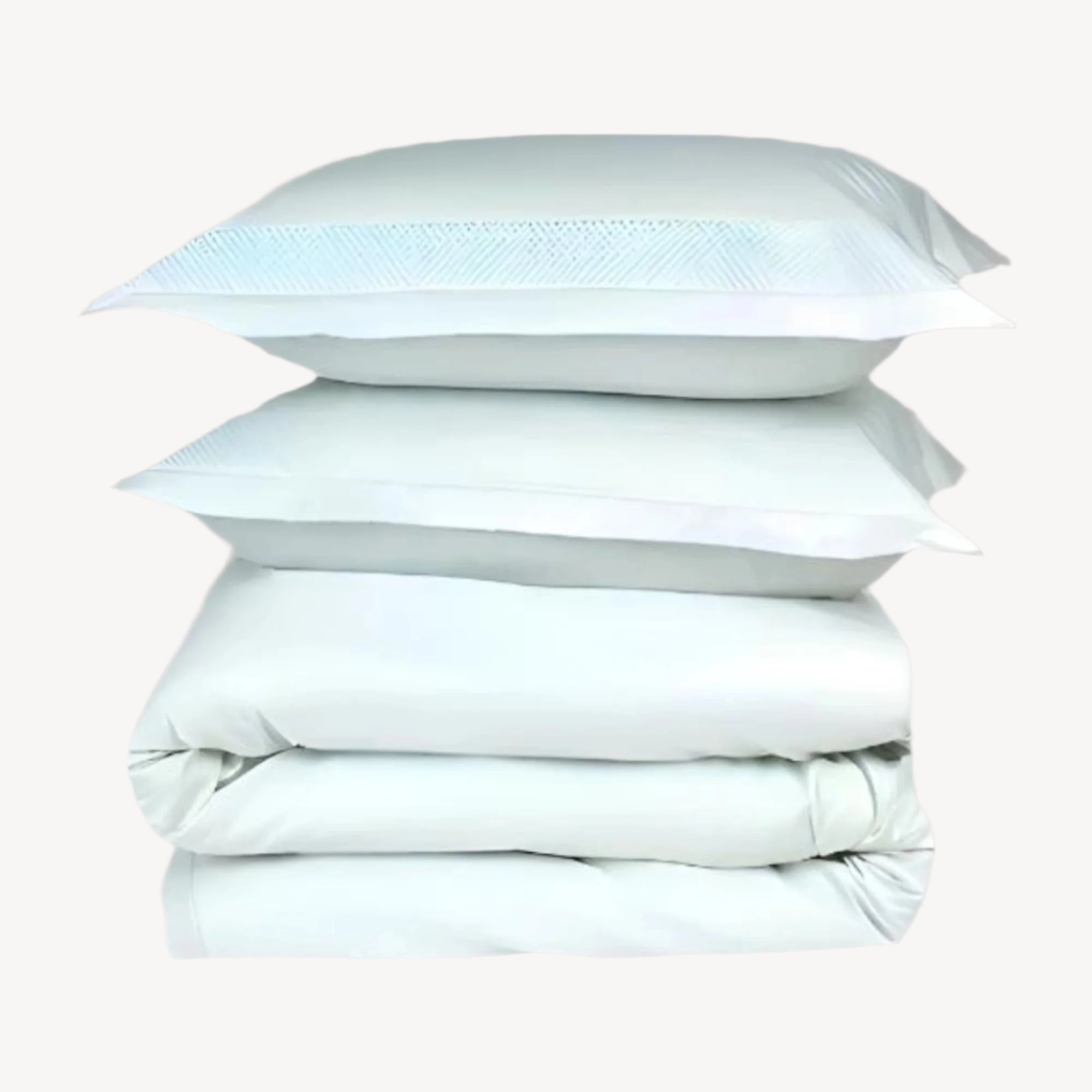 Aloe 800 Supima Wood Work Duvet Cover Set - THE LINEN COMPANY