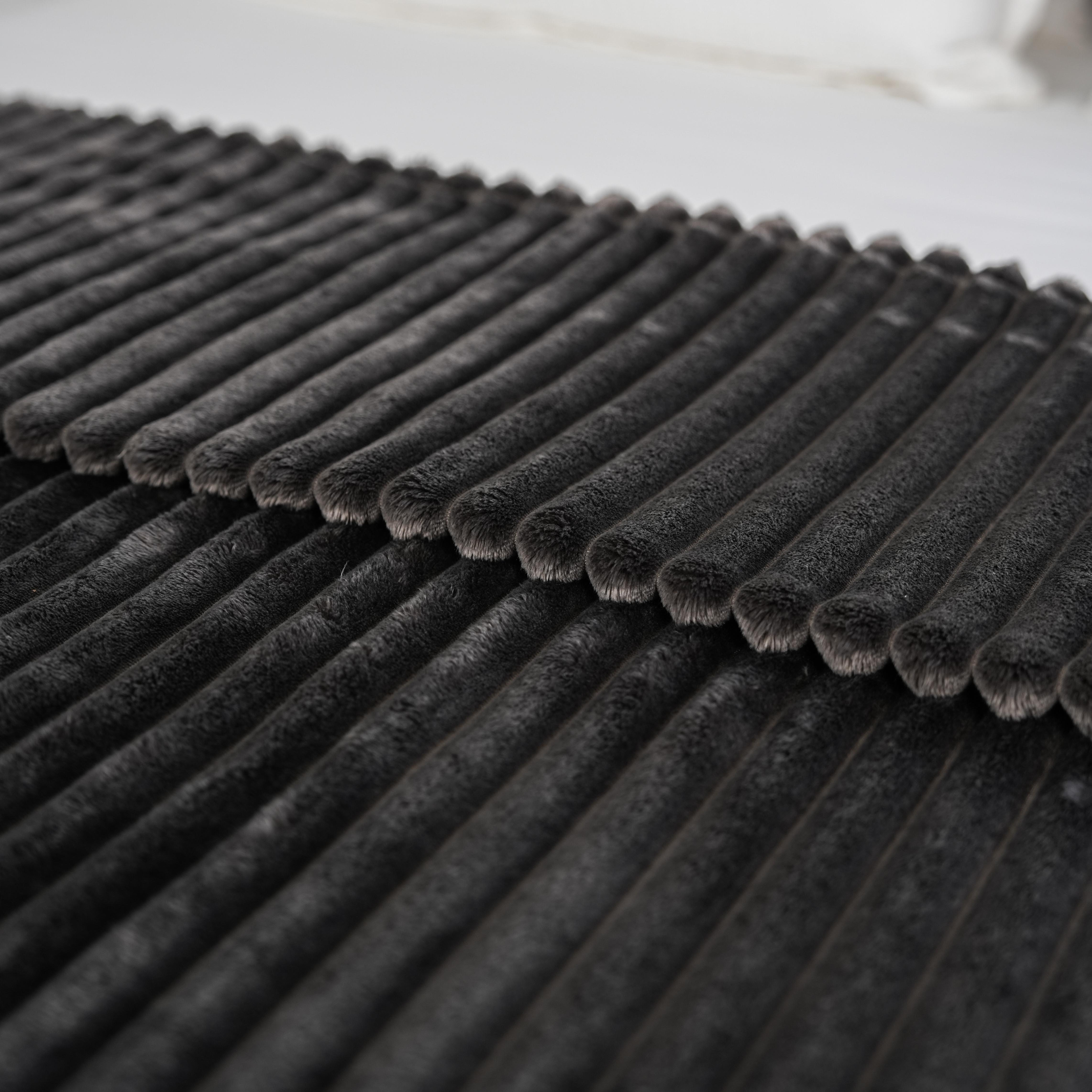 Striped Microfiber Plush Blankets